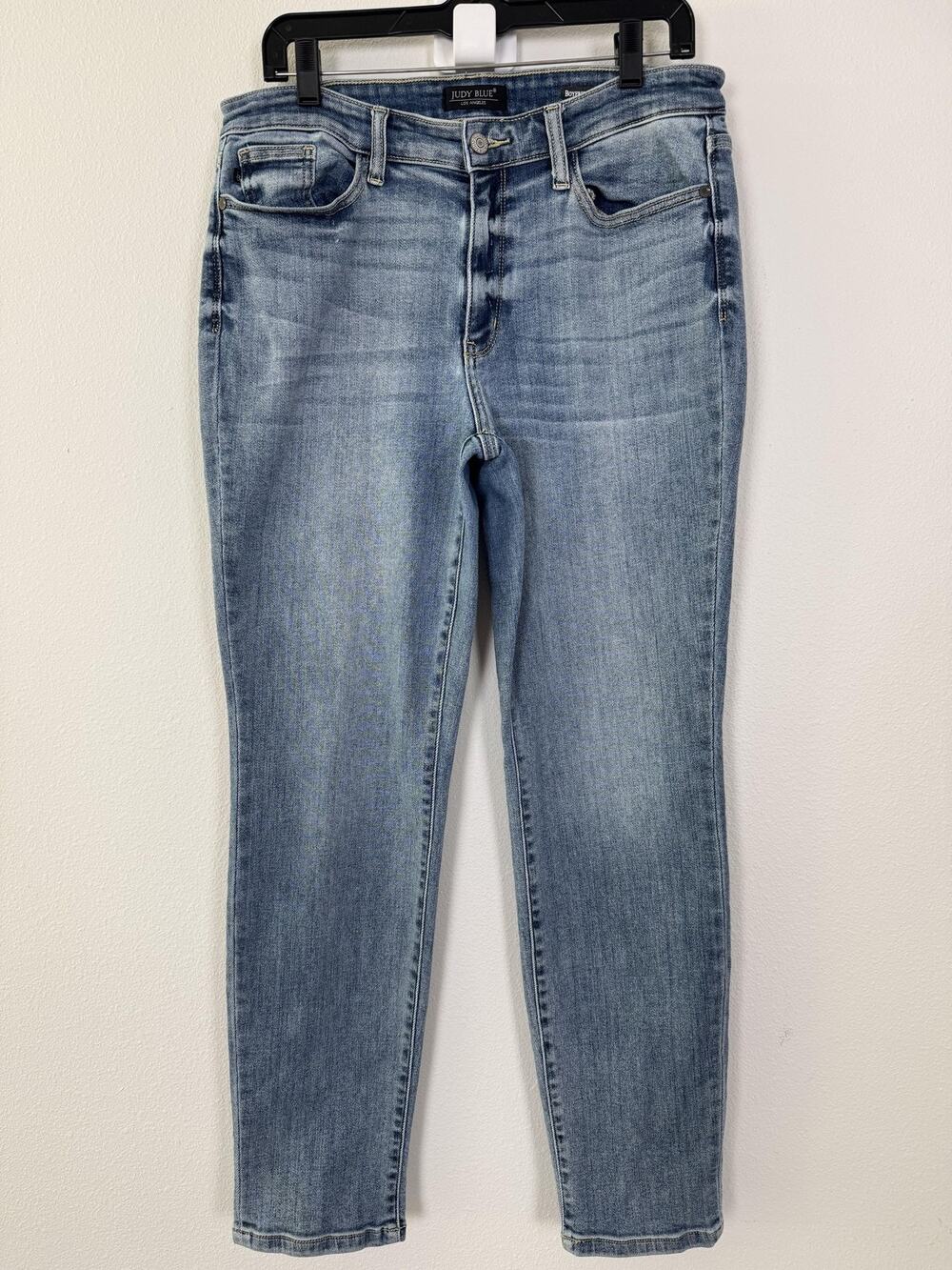 Judy Blue Boyfriend Jeans Womens 11/30 Light Blue Mid Rise Relaxed Stretch Denim
